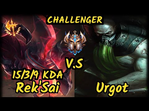 GGSA Hard (REK'SAI) vs URGOT - 15/3/9 KDA JUNGLE CHALLENGER GAMEPLAY - NA v9.7