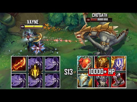 MATHEMATICALLY CORRECT VAYNE vs 10K HP CHO'GATH FULL BUILD FIGHTS & Best Moments!