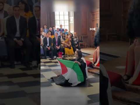 ‘Cambridge University is complicit in genocide in Gaza’ says graduating student protester