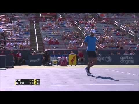 Lopez Hits Forehand Volley Hot Shot Montreal 2015