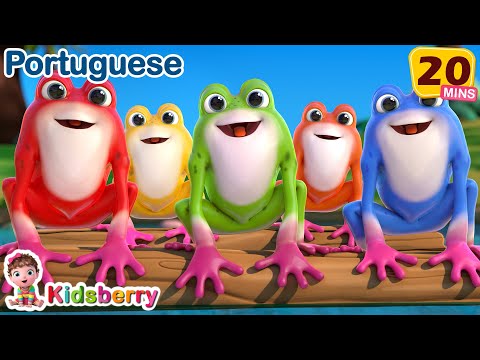 Cinco Sapos na Lagoa | Compilação de Canções – Kidsberry em Portuguêse - Músicas Infantis