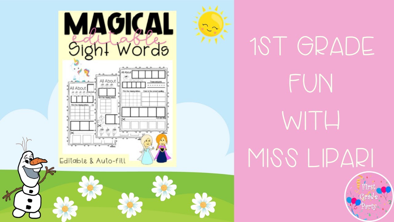 Sight Word Editable Activities