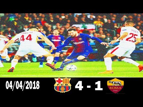 Barcelona vs Roma 4 - 1 Highlights & All Goals 04/04/2018 [HD720p]