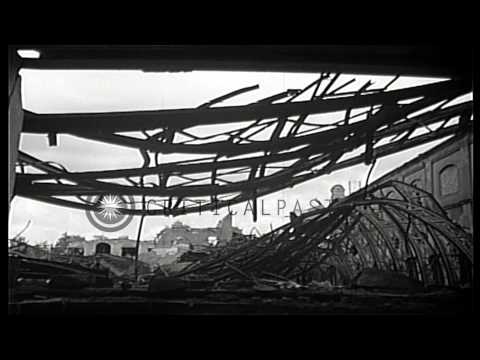 Scenes of devastation in Nuremberg, Germany following air bombardment by Allied a...HD Stock Footage