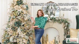 A Guide to Christmas Tree Decorating I Traditional Aqua & Champagne Tree Tutorial