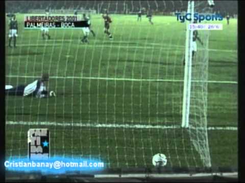 Palmeiras 2 (2) Boca 2 (3)  Copa Libertadores 2001 Semifinales (resumen Completo)