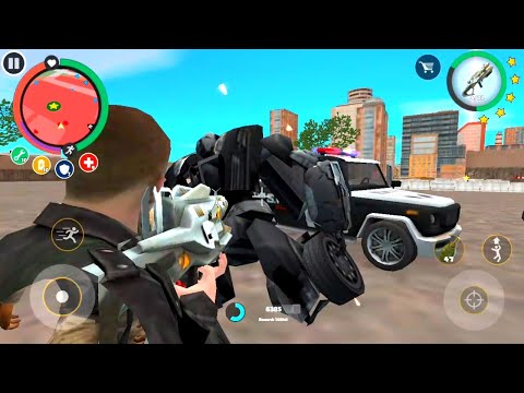 Rope Hero Vice Town | Stone Giant Enter Army Base Destroy Robot | Mutant Giant Jumping In Building