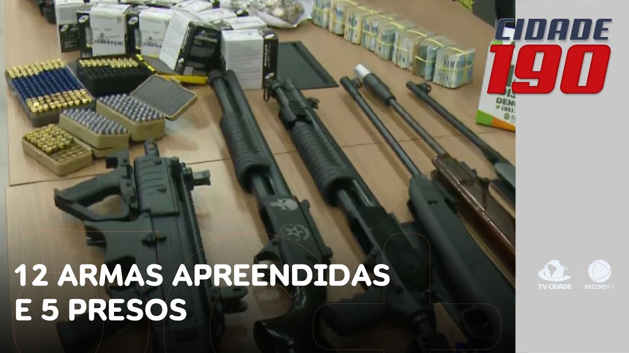 12 armas apreendidas e 5 presos durante operação policial; dois deles são CAC | Cidade 190