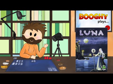 Booghy plays... Luna(2p, Rules Overview, Playthrough, Review)