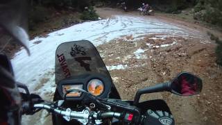 preview picture of video 'Snowriding with Big Enduro Twins'