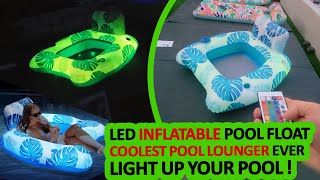 LED Pool Float: Swimming Pool Chair with Colorful Lights - Pool Mattress with Lights