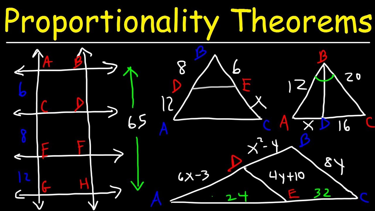 Triangle Proportionality Theorem, Side Splitter Theorem & Angle Bisector Theorem - Geometry
