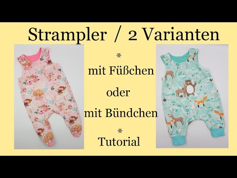 Baby Strampler in 2 Varianten schnell selbst genäht - Tutorial - mit Fuß oder Bündchen
