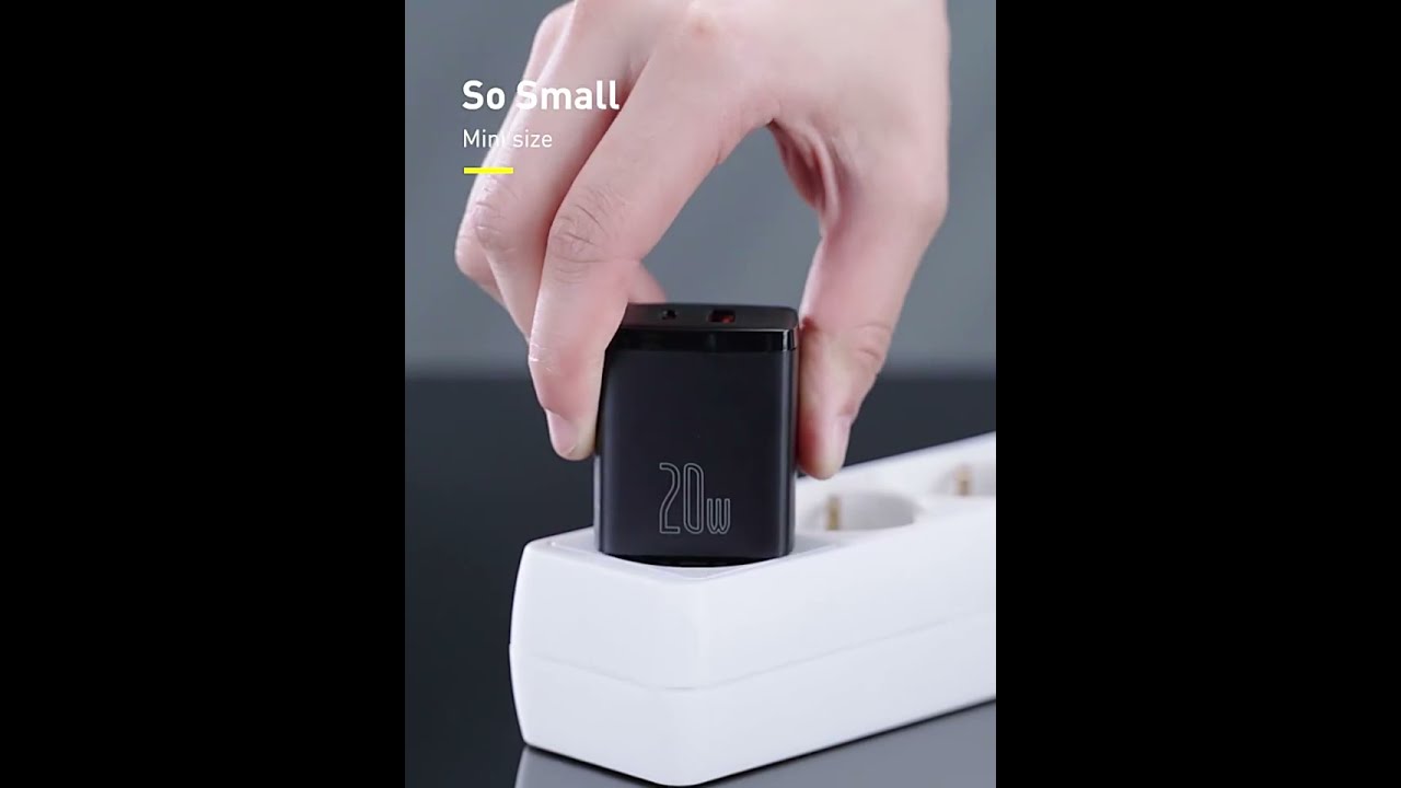 Baseus Compact Quick Charger 20W (USB + Type C Dual Port, 20W PD/QC 3.0 Multi Quick Charge Support)