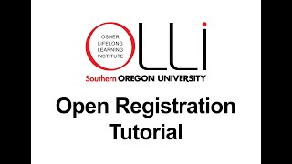 Open Registration Tutorial