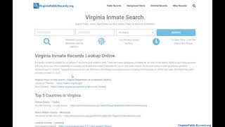 Virginia Inmate Search (Lookup Arrest County Jail and Prison Records).