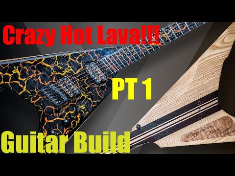 Custom Neck Through Flying V Guitar Build Lava Part ONE - by Victum Guitars