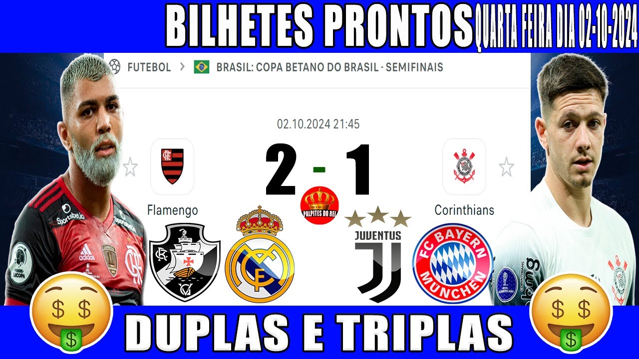 PALPITES DE FUTEBOL PRA HOJE DIA 02 10 2024   QUARTA FEIRA