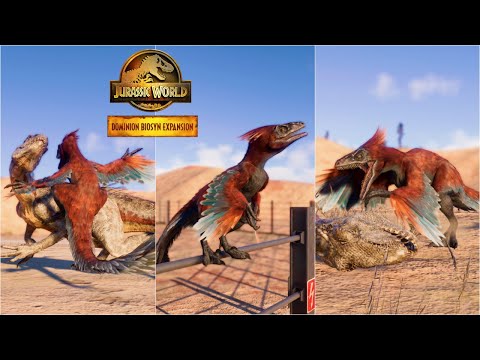 PYRORAPTOR Fence Climbing, Social and Hunting Animation vs All Dinosaurs, Goats and Humans