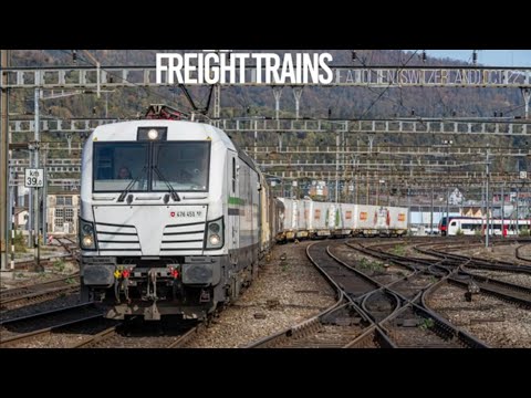 [4K60] Freight Trains / Zugverkehr at Olten (Switzerland) - October 2022 Part 1