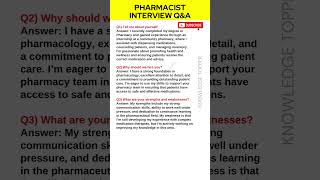 Pharmacist Interview Questions and Answers | Pharmacy Interview Questions and Answers