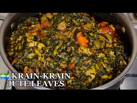 How to cook Sierra Leone 🇸🇱 authentic krain-krain/Jute Leaves 🍃 
