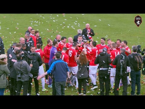 CHAMPIONS: Salford City celebrate winning the Evo-Stik First Division North