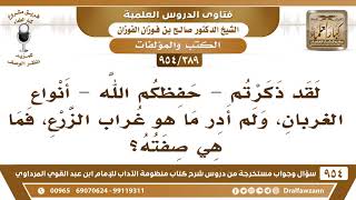 صورة [389 -954] ذكرتم أنواع الغربان، ولم أدرِ ما هو غُراب الزرع، فما هي صفتُهُ؟ - الشيخ صالح الفوزان