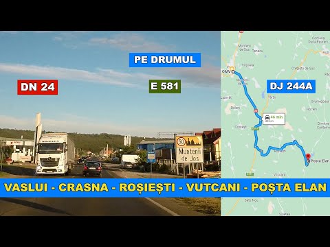 Drumul Vaslui - Crasna - Rosiesti - Vutcani - Posta Elan sept 2023 video 4K