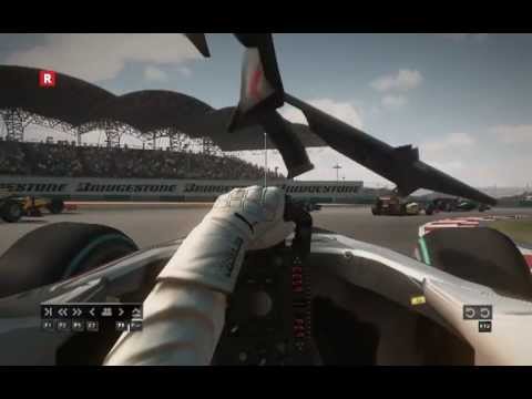 F1 2010 - Wing Debris Flying Past Driver's Face