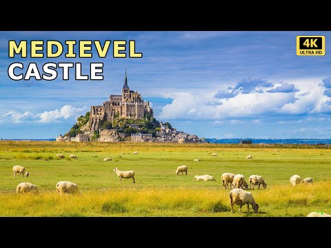 NORMANDY MEDIEVEL CASTLE FRANCE 🇫🇷 - Summer Walk Mont St. Michel (4K UHD)