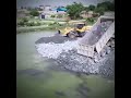 Update Awesome Action Dump Truck Spreading Rock Stone into Water Wheel Loader Pushing Stone