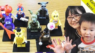 FNF☆five nights at freddy'sのLEGOっぽいやつで遊んだよ【かなちゃん10歳✿なみちゃん7歳✿りょうくん3歳】