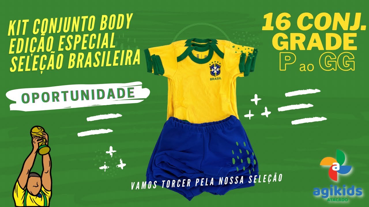 KIT ATACADO CONJUNTO INFANTIL COPA DO MUNDO 2022