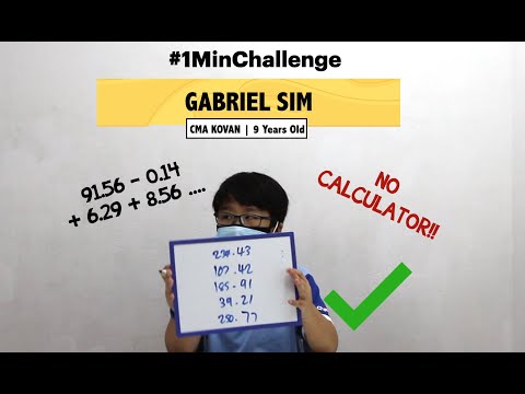 #1MinChallenge EP 3 | Can you calculate faster than a 9Y Old? | Decimal Numbers NO CALCULATOR 1 MIN