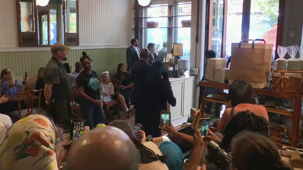 Vice President Kamala Harris visits Dottie's Market