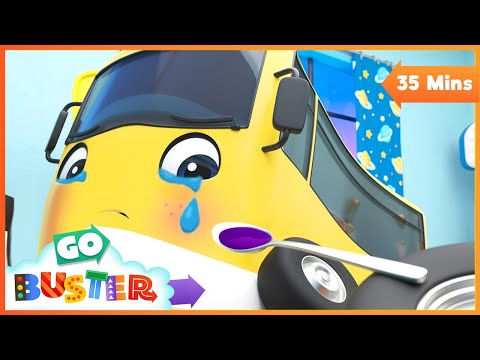 Buster Gets Sick - Wash Your Hands | Go Buster | Baby Cartoons | Kids Videos | ABCs and 123s