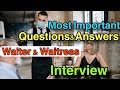 MOST IMPORTANT QUESTIONS & ANSWER WAITER AND WAITRESS INTERVIEW