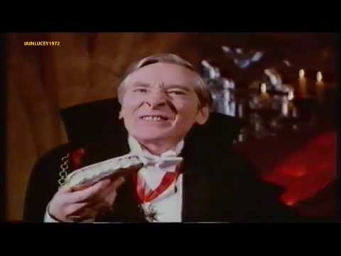 KENNETH WILLIAMS  as dracula  FRESH CREAM CAKES TV ADVERT 1985  naughty but nice  THAMES TVB 1985