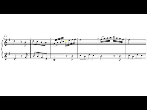 MOZART DUO POUR VIOLON N°1 K.V.487 SOL MAJEUR- tutorial - scrolling score Scrolling score