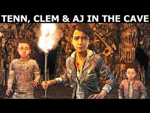Tennessee, Clementine & AJ Escaping Through The Cave - The Walking Dead Final Season 4 Episode 4