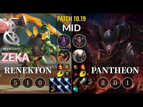 VG Zeka Renekton vs Pantheon Mid - KR Patch 10.19