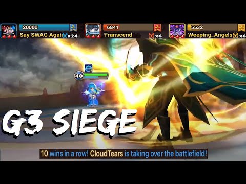 Rina, the Ultimate TANK! Say SWAG Again vs. Transcend and Weeping_Angels (G3 Siege - Summoners War)