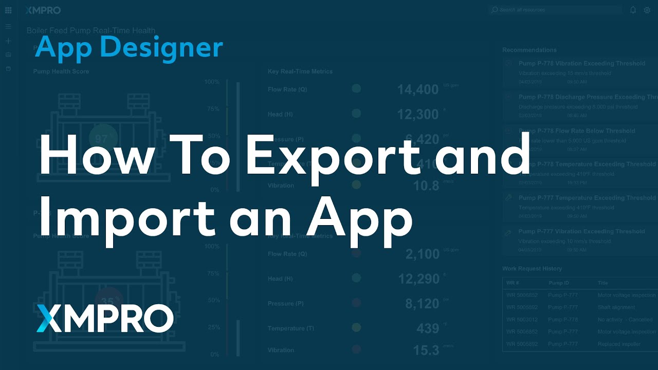 How to Export and Import an App | XMPRO App Designer