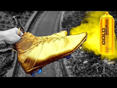 GOLD Cristiano Ronaldo Boots: FAKE Spray Painted Nike Mercurial Superfly V Close Ups by iFootballHD