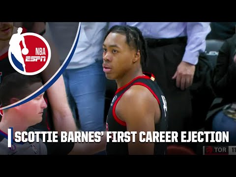 Scottie Barnes' late ejection had Nick Nurse FUMING in Denver 👀 | NBA on ESPN