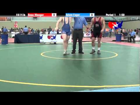 University Nat`ls FS  96 KG / 211.5 lbs: Beau Wenger vs. Adam Fager