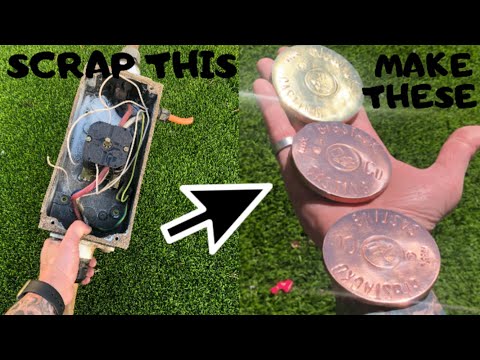 Trash To Treasure - Copper & Brass from Huge Rotary Isolator - ASMR Metal Melting - Dumpster Diving