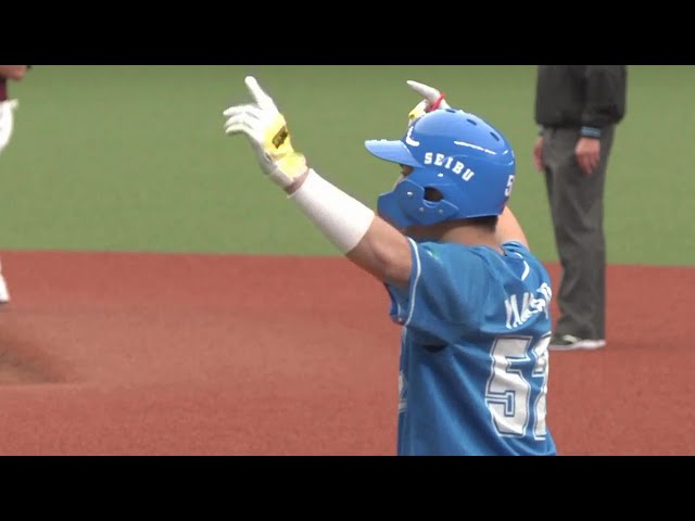 【2回裏】ライオンズ・山田遥楓 センターへ先制のタイムリーヒットを放つ!! 2022年4月23日 埼玉西武ライオンズ 対 東北楽天ゴールデンイーグルス