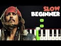 He's A Pirate - Pirates Of The Caribbean | SLOW BEGINNER PIANO TUTORIAL + SHEET MUSIC by Betacustic